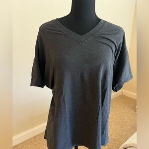 Like New Women’s Lululemon V Neck Tie Waist Tshirt Gray Size 4-6 Super Soft